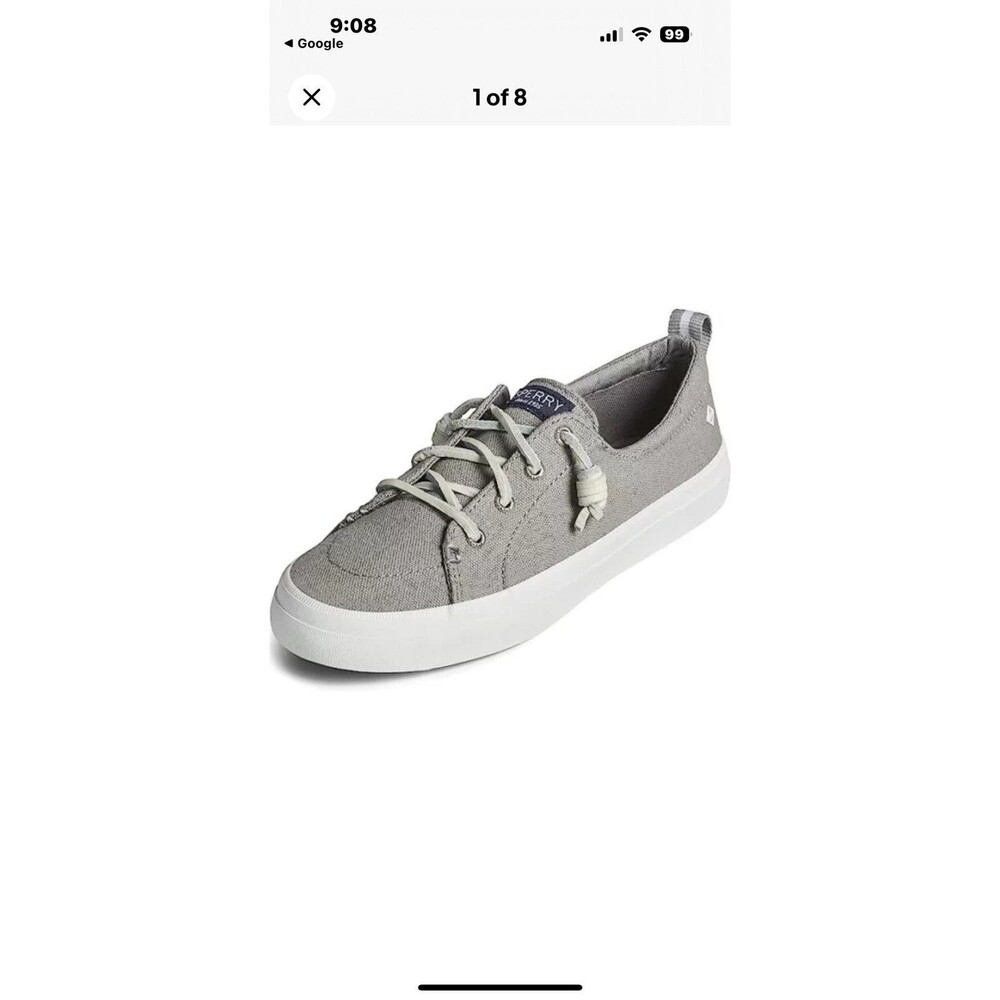 Sperry - Crest Vibe Washable Leather Slip-On Sneakers - Grey - 8.5  STS82398